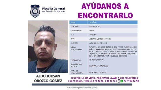 Un hombre desapareció en Cuernavaca hace 11 días