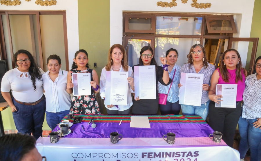 Cero tolerancia a agresores de mujeres; firma Margarita González la 'Agenda Feminista Estatal 2024'