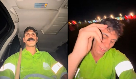 ¡Misión imposible en Lollapalooza! Se coló vestido de barrendero y se volvió viral