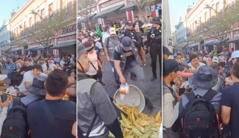 Vendedor prefiere tirar sus tamales antes que entregarlos a la autoridad en Guadalajara