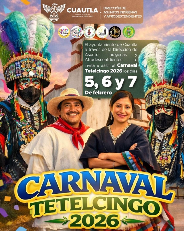 Hoy inicia el Carnaval Tetelcingo 2026  