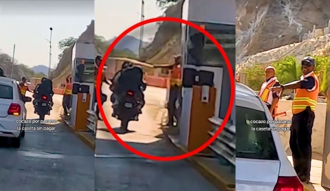 Guardia agrede a motociclistas por evadir peaje y se vuelve viral; usuarios opinan: &#039;Se nota que lo disfruta&#039; | VIDEO