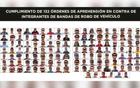Operativo en Edomex deja 132 detenidos por robo de vehículos