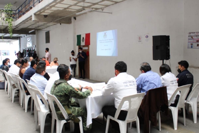 En la reunión se presentó el informe de las acciones implementadas en materia de seguridad pública, en el periodo de enero-agosto 2022 en el municipio.