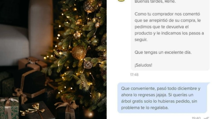 Compra árbol de Navidad en internet y lo devuelve en enero