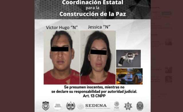 Arrestan a pareja por amenazar de muerte a una mujer