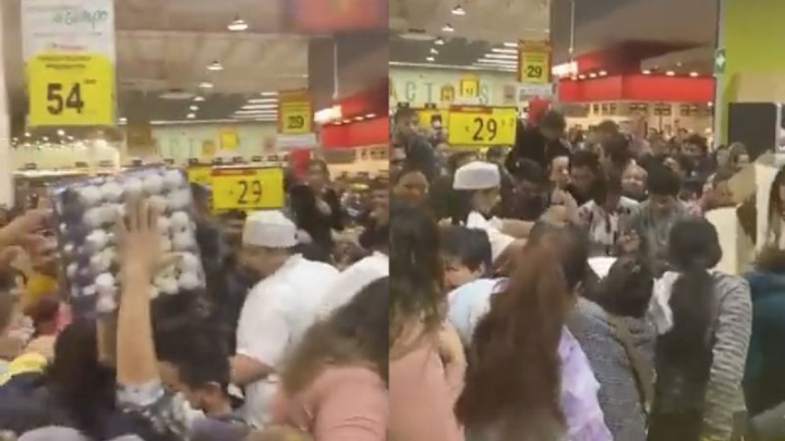 ¡Se pelearon por los huevos! promoción desata pelea campal en tienda de Coahuila