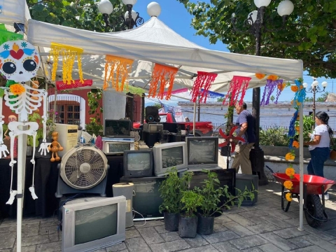 Recolectan una tonelada de residuos electrónicos en Puente de Ixtla