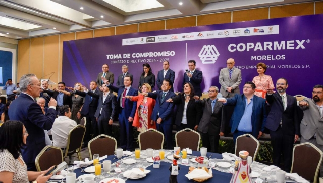El mandatario estatal asistió a la toma de compromiso del Consejo Directivo 2024 – 2025 de Coparmex Morelos, 