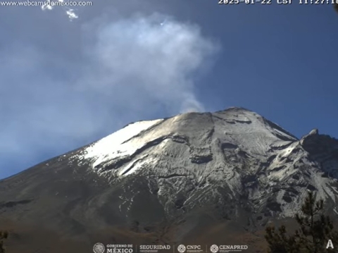 Registra 18 exhalaciones volcán Popocatépetl; se mantiene semáforo amarillo fase 2