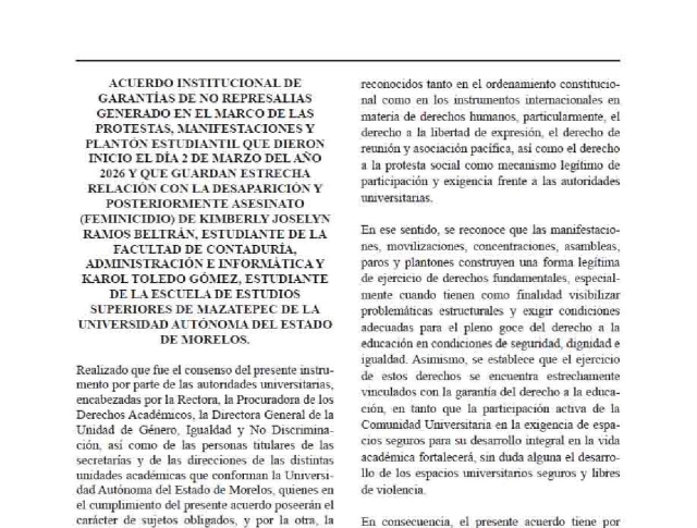 Hay garant&iacute;a de no represalias: UAEM