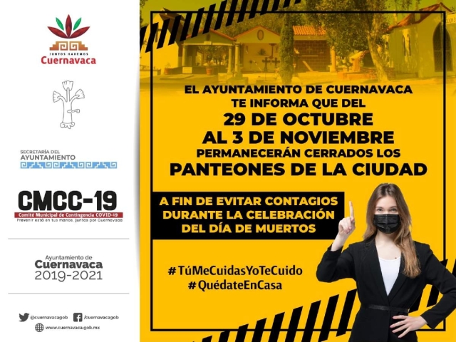 Cerraran panteones durante las celebraciones de día de muertos