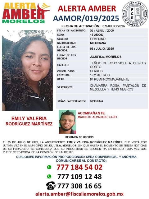 Buscan a menor desaparecida en Jojutla