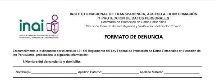 Las personas pueden denunciar cualquier uso indebido de sus datos personales, informó el Inai.