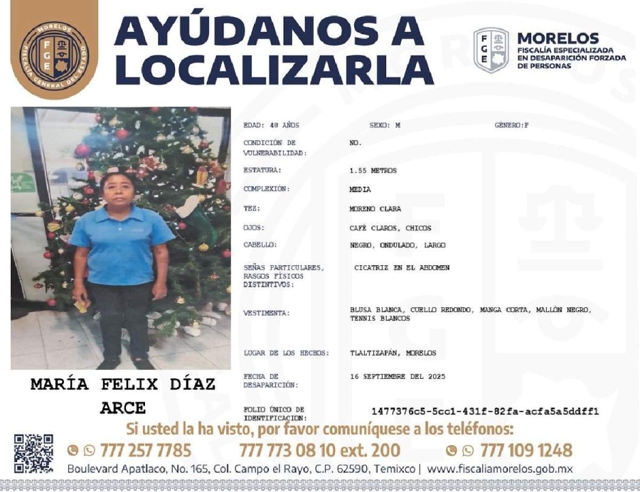 Buscan a mujer que desapareció en Tlaltizapán
