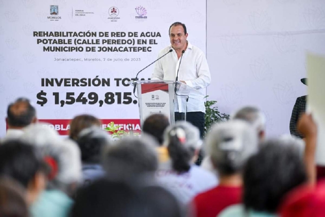 Supervisa Cuauhtémoc Blanco avance de obra de la rehabilitación de la red de agua potable en Jonacatepec