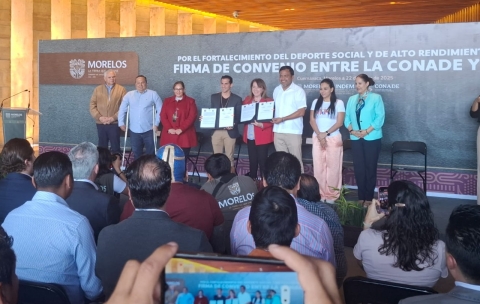 Preside gobernadora firma del convenio de colaboración entre Indem y Conade
