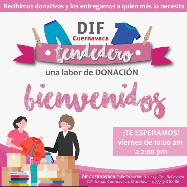 Tendedero de Dif Cuernavaca, una labor de donación