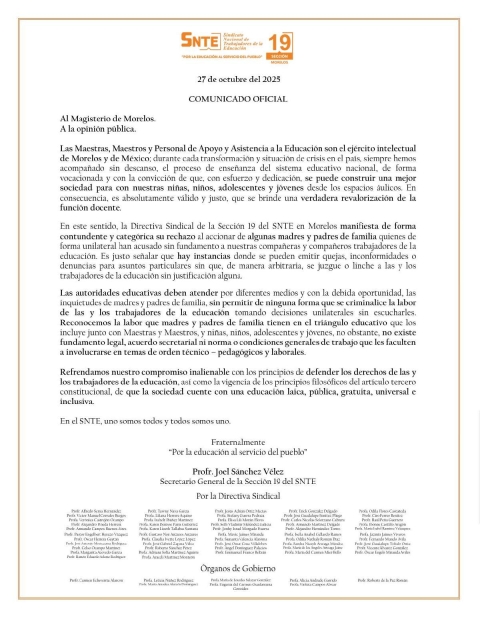 Reitera SNTE defensa de maestros 