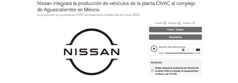 La empresa automotriz anunció que consolidará su producción en la planta de Aguascalientes