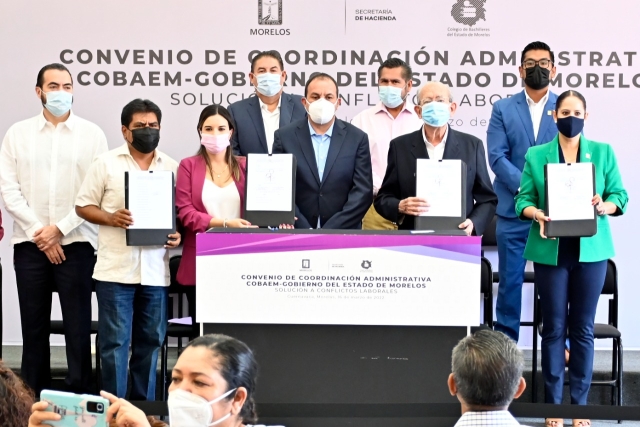 Firman Gobierno de Morelos y Cobaem convenio en favor de jubilados y pensionados