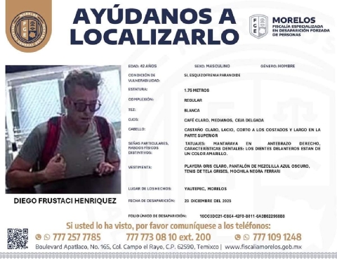 Un hombre desapareci&oacute; hace m&aacute;s de tres semanas