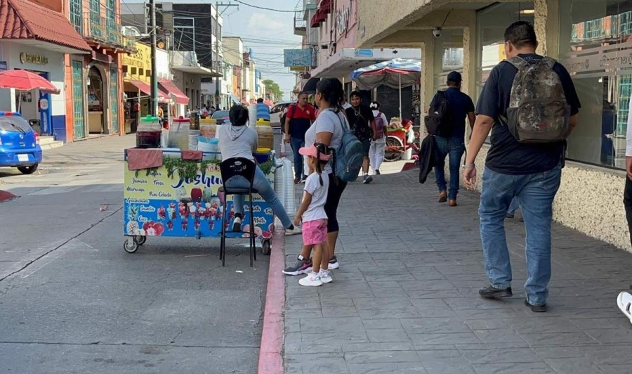 Poco a poco se ha incrementado la presencia de ambulantes en el primer cuadro de la ciudad.