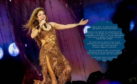 Shakira pide disculpas por el retraso en su concierto en Ciudad de México