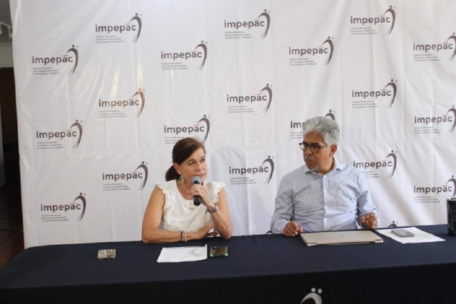 La consejera presidenta del Impepac. 