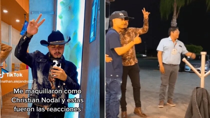 Joven se viste como Christian Nodal y le piden fotos mientras sale a cenar