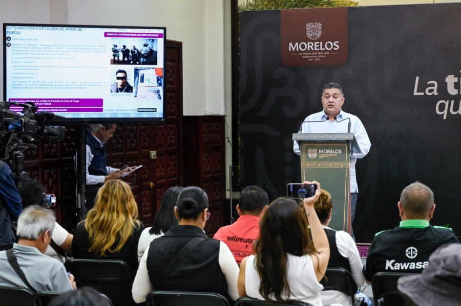 Integrantes de la Mesa de Coordinación Estatal dan a conocer detenciones relevantes en zona sur, oriente y metropolitana