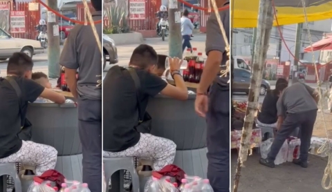 ¡Agua de tina! Captan a vendedor rellenando botellas en la CDMX