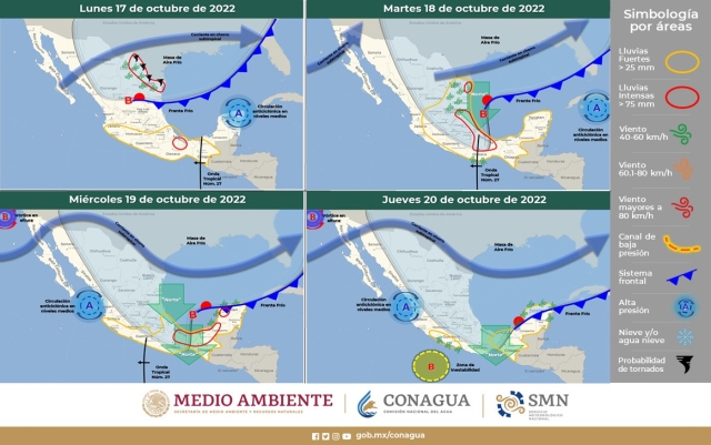 Ocasiona onda tropical semana nublada para Morelos