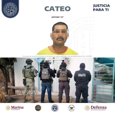 Capturan a individuo durante un cateo en Yecapixtla