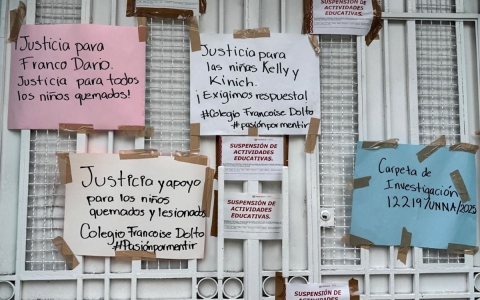 Fiscalía asegura colegio en Oaxaca tras quemaduras de estudiantes en campamento