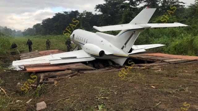 Interceptan aeronave con 270 kilogramos de cocaína en Chiapas