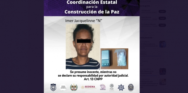 Atrapan a una joven con droga en Jiutepec