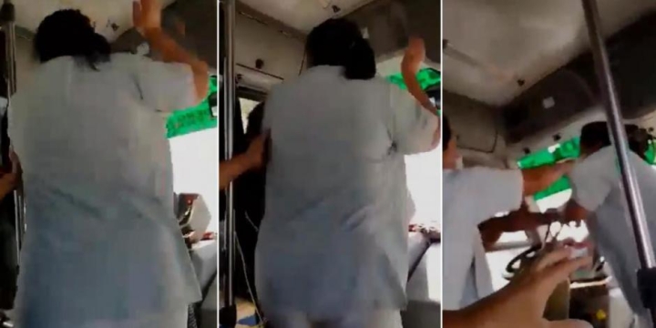 Mujer golpea a chofer de transporte público porque no la deja bajar en parada prohibida