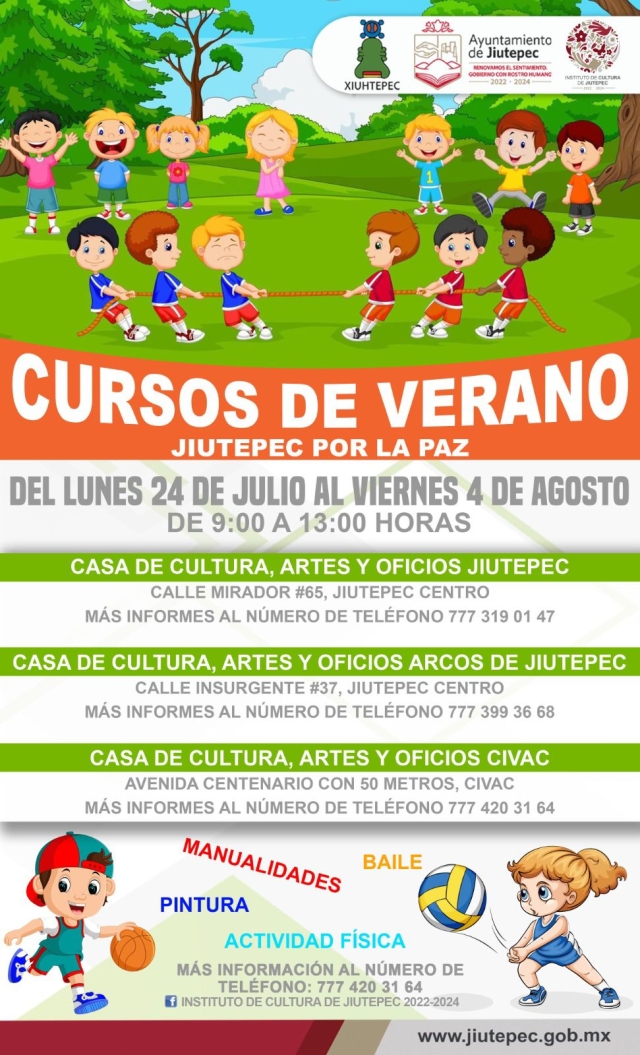 Gobierno de Jiutepec invita a la niñez del municipio a participar en el curso de verano