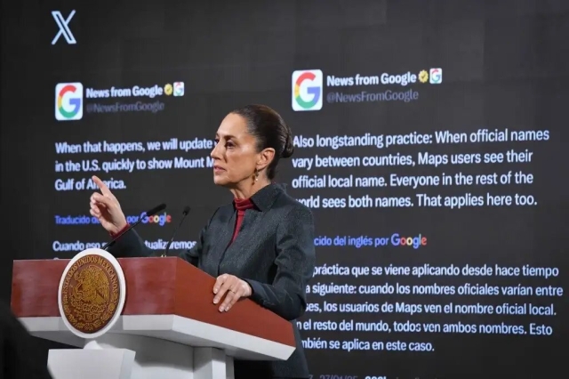 Sheinbaum enviará carta a Google por cambio de nombre del Golfo de México