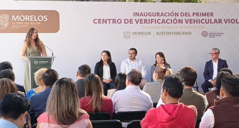 Inaugura gobernadora Margarita González Saravia primer Centro de Verificación Vehicular Violeta