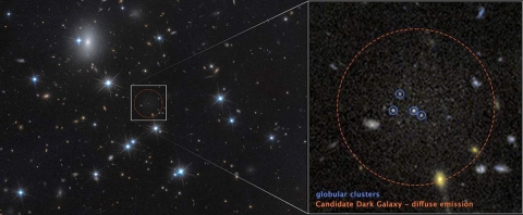 El Telescopio Hubble identifica una de las galaxias m&aacute;s oscuras jam&aacute;s vistas