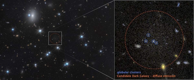 El Telescopio Hubble identifica una de las galaxias m&aacute;s oscuras jam&aacute;s vistas