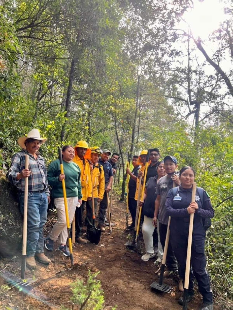 Fortalecen capacitación para combatir incendios forestales en Hueyapan