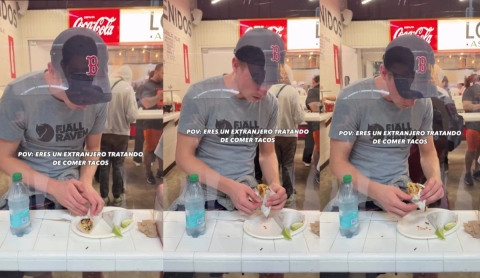 &#039;Ni una mordida pudo darle al final&#039;: extranjero se hace viral por no saber cómo comer un taco