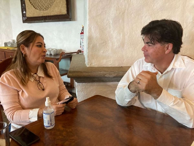 Acuerdan Javier Estrada y Lucía Meza trabajar de manera conjunta a favor de Morelos
