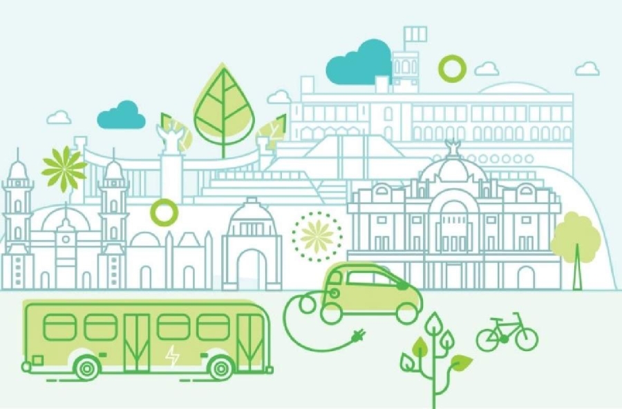 Representación gráfica de movilidad sustentable urbana. 