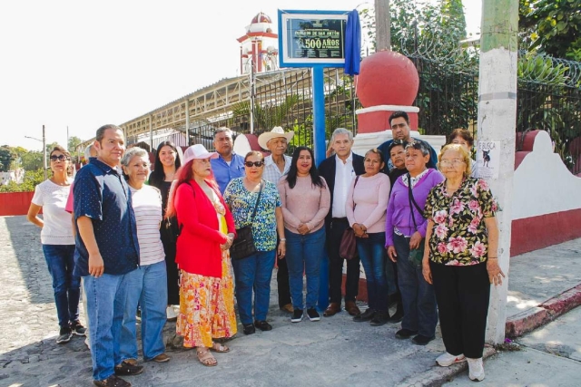 Celebran 500 a&ntilde;os del poblado de San Ant&oacute;n con placa conmemorativa 