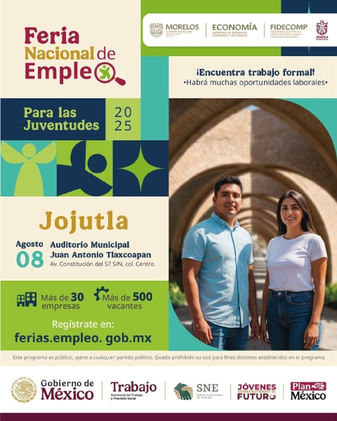 El gobierno de Jojutla dio a conocer la realización de la Feria del Empleo para jóvenes y también el Programa de Jornaleros Agrícolas en el norte del país.