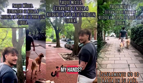 Extranjero se viraliza por negarse a recoger heces de su perro en CDMX: &#039;¿Quieres que lo haga con las manos?&#039;